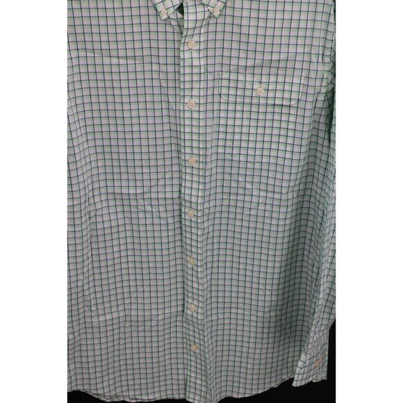 Duluth Trading Button Down Shirt Men SZ L TALL COOL MAX LS BLUE GREEN NWT - Picture 4 of 8